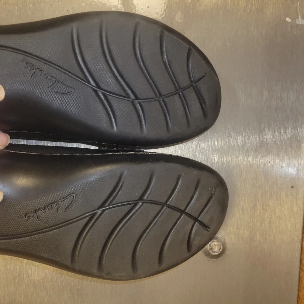 Clarks Collection Black Leather Tassel Loafers Womens 8.5 M‎ Ultimate Comfort